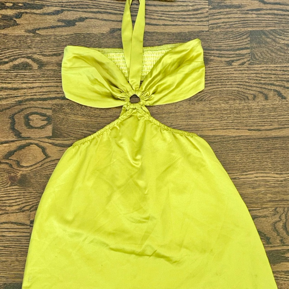 REVOLVE Vibrant Green Halter Mini Dress - Picture 3 of 4